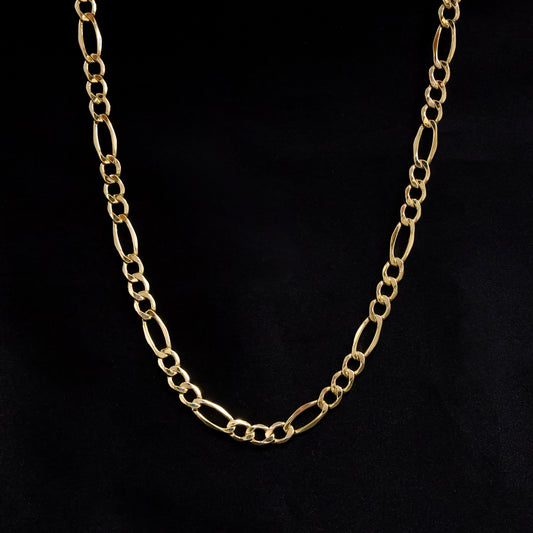 6.5mm Hollow Figaro Chain - 10k Gold