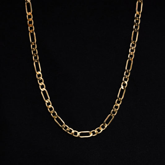 4mm Hollow Figaro Chain - 14k Gold