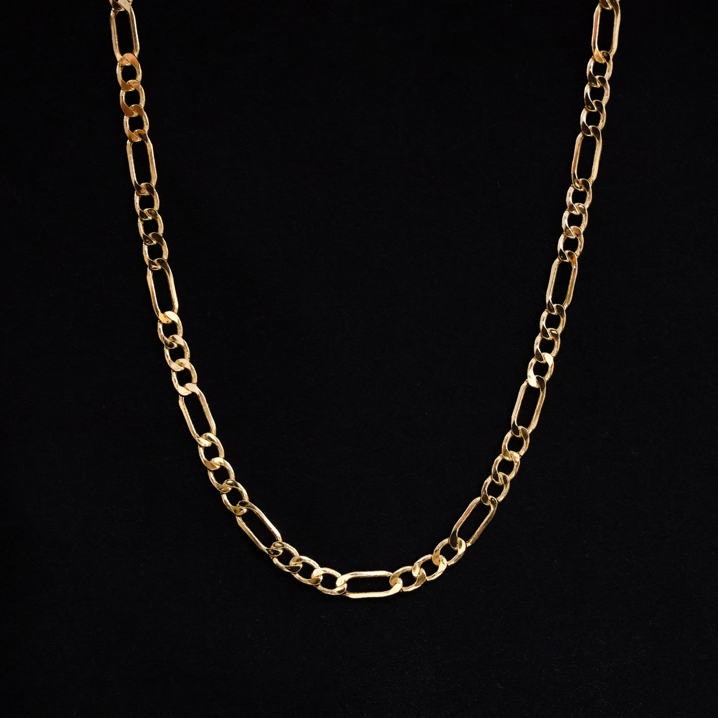 4mm Hollow Figaro Chain - 10k Gold