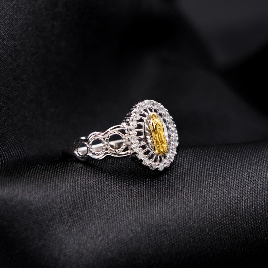 Lady of Guadalupe 2 Tone Ring - 925 Silver