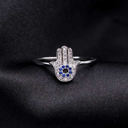 Hamsah CZ Diamond Ring - 925 Silver