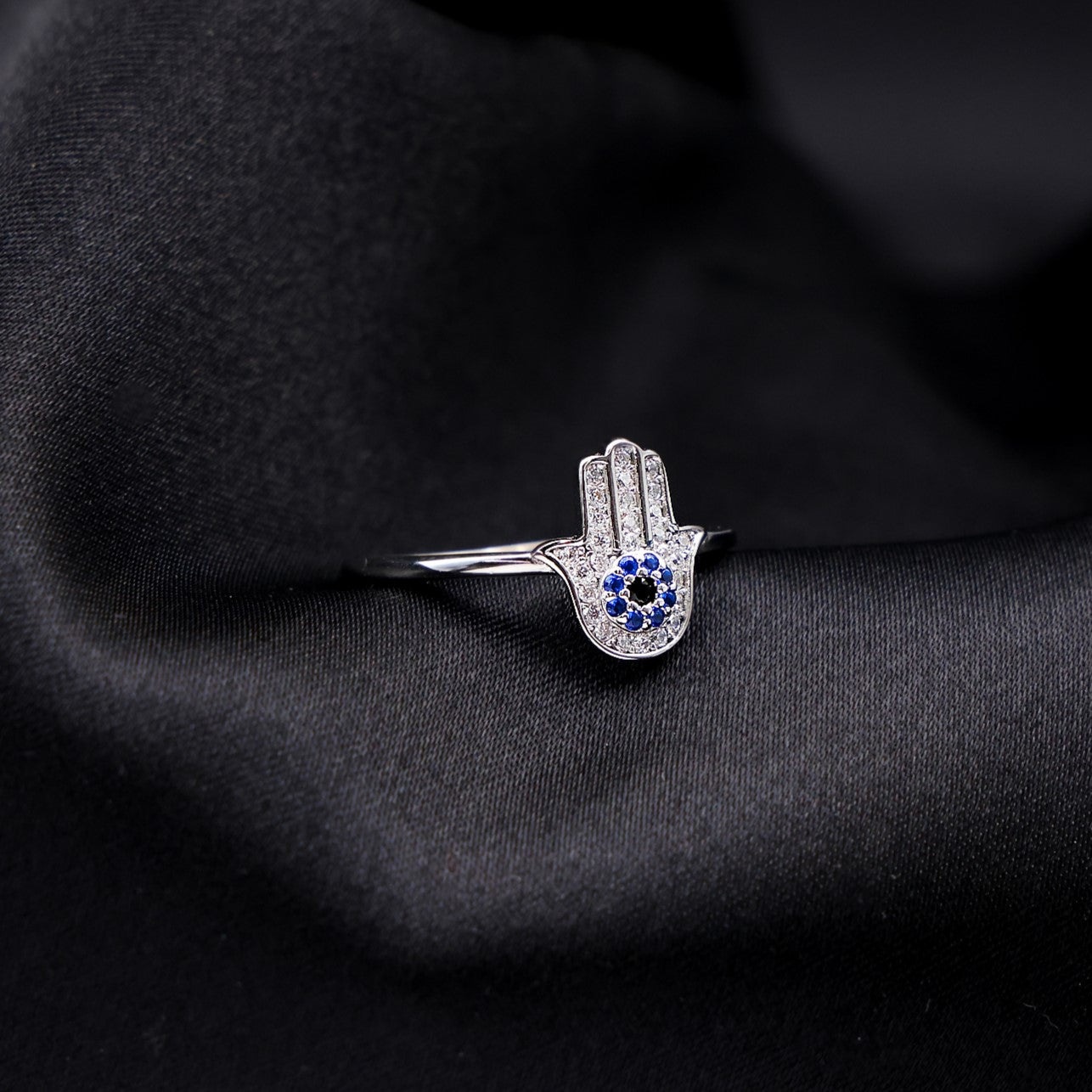 Hamsah CZ Diamond Ring - 925 Silver