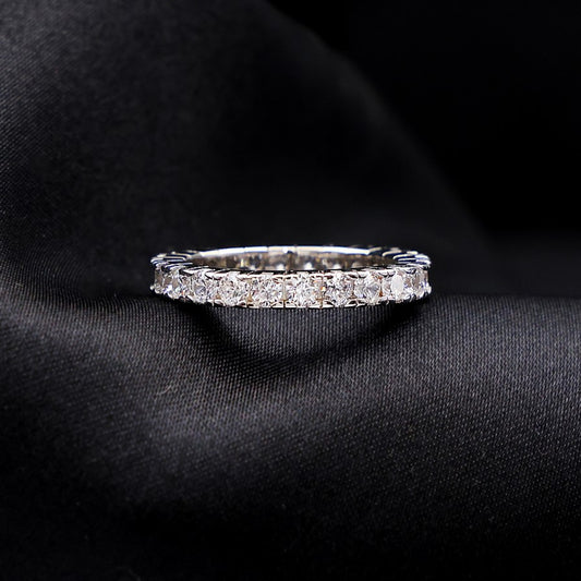 4mm Eternity CZ Diamond Ring - 925 Silver