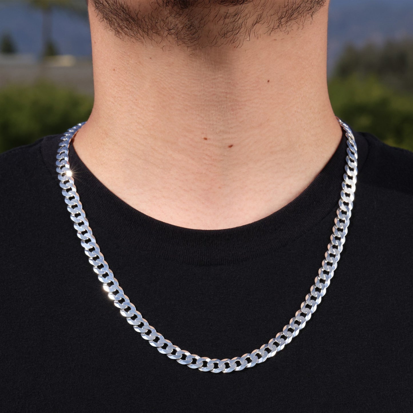 7mm Cuban Chain - 925 Silver