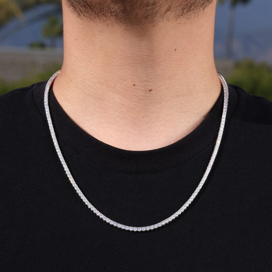 3mm Moissanite Tennis Chain - 925 Silver
