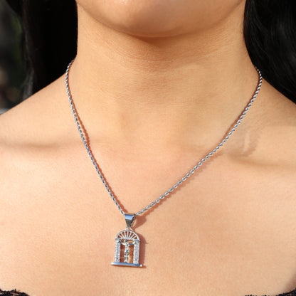 Jesus Temple Necklace - White Gold