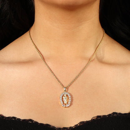 San Judas Gemstone Necklace - Gold