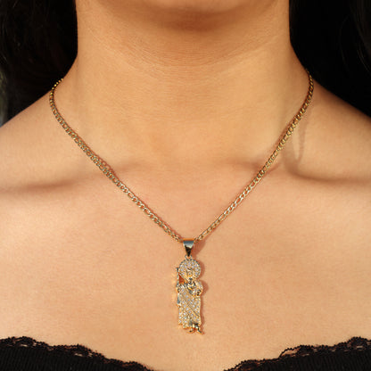 Iced out San Judas Necklace - Gold