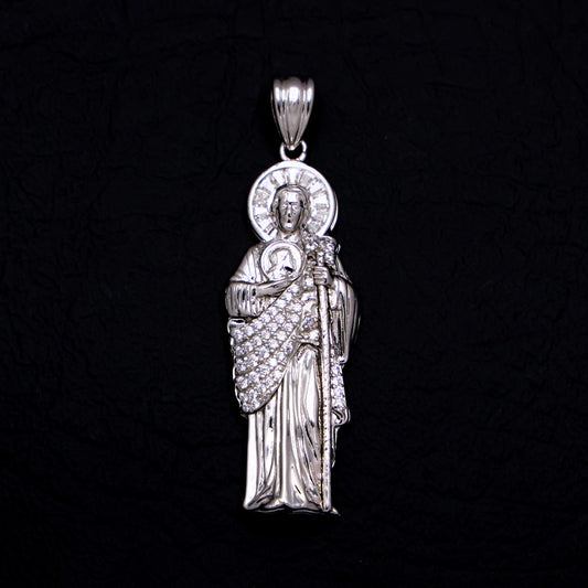 Iced San Judas Pendant - 925 Silver