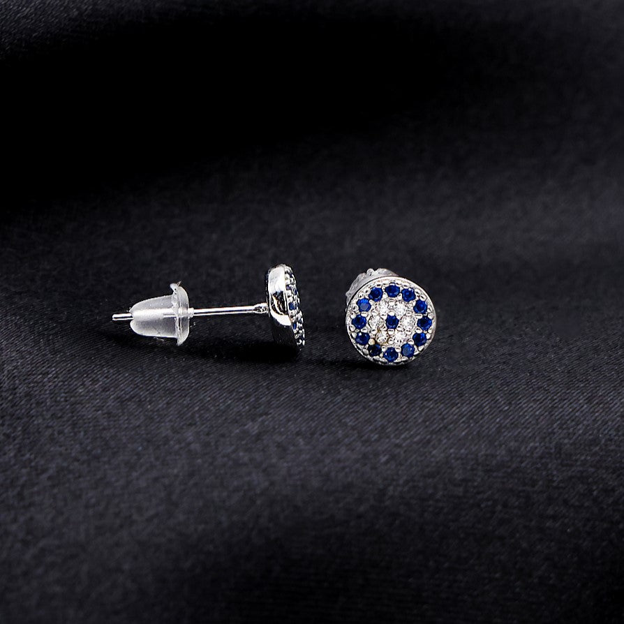 Evil Eye Stud Earrings - 925 Silver