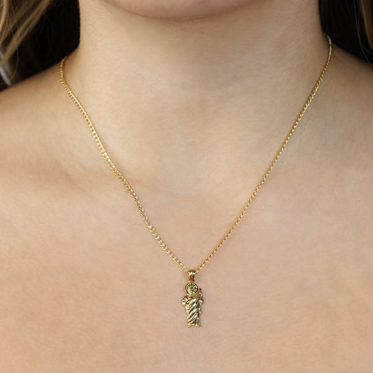 Small San Judas Pendant - 14k Gold