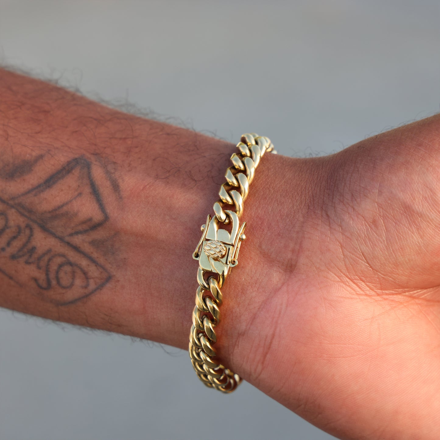 8mm Miami Cuban Bracelet - Gold