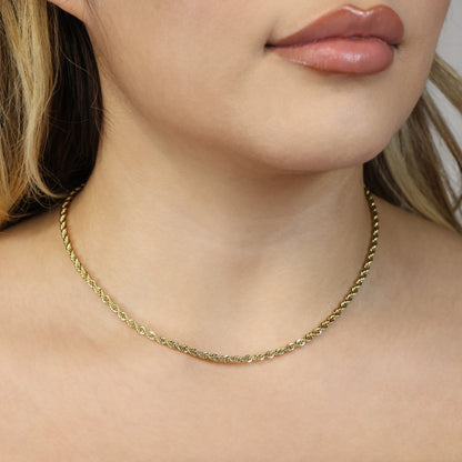 3mm Rope Necklace - Gold