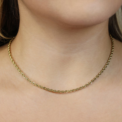 3mm Rope Necklace - Gold