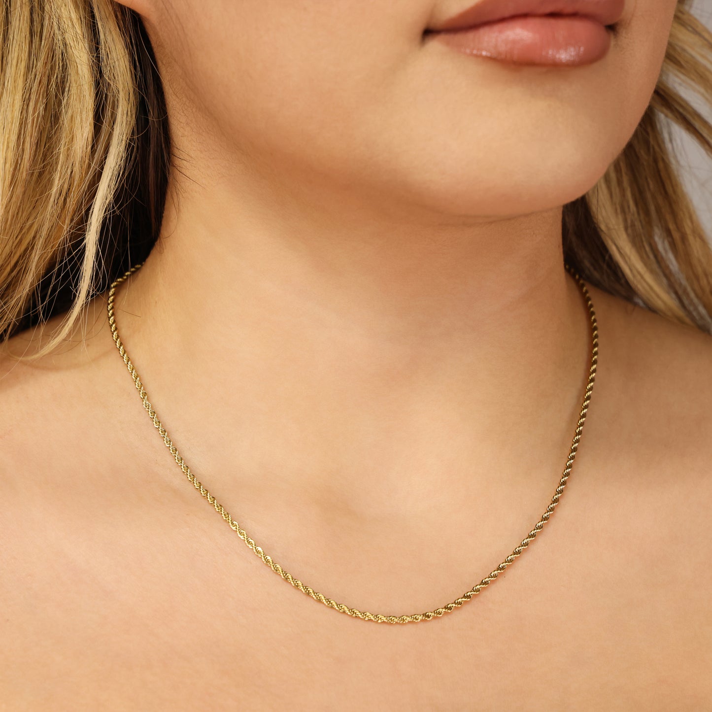 2mm Rope Necklace - Gold