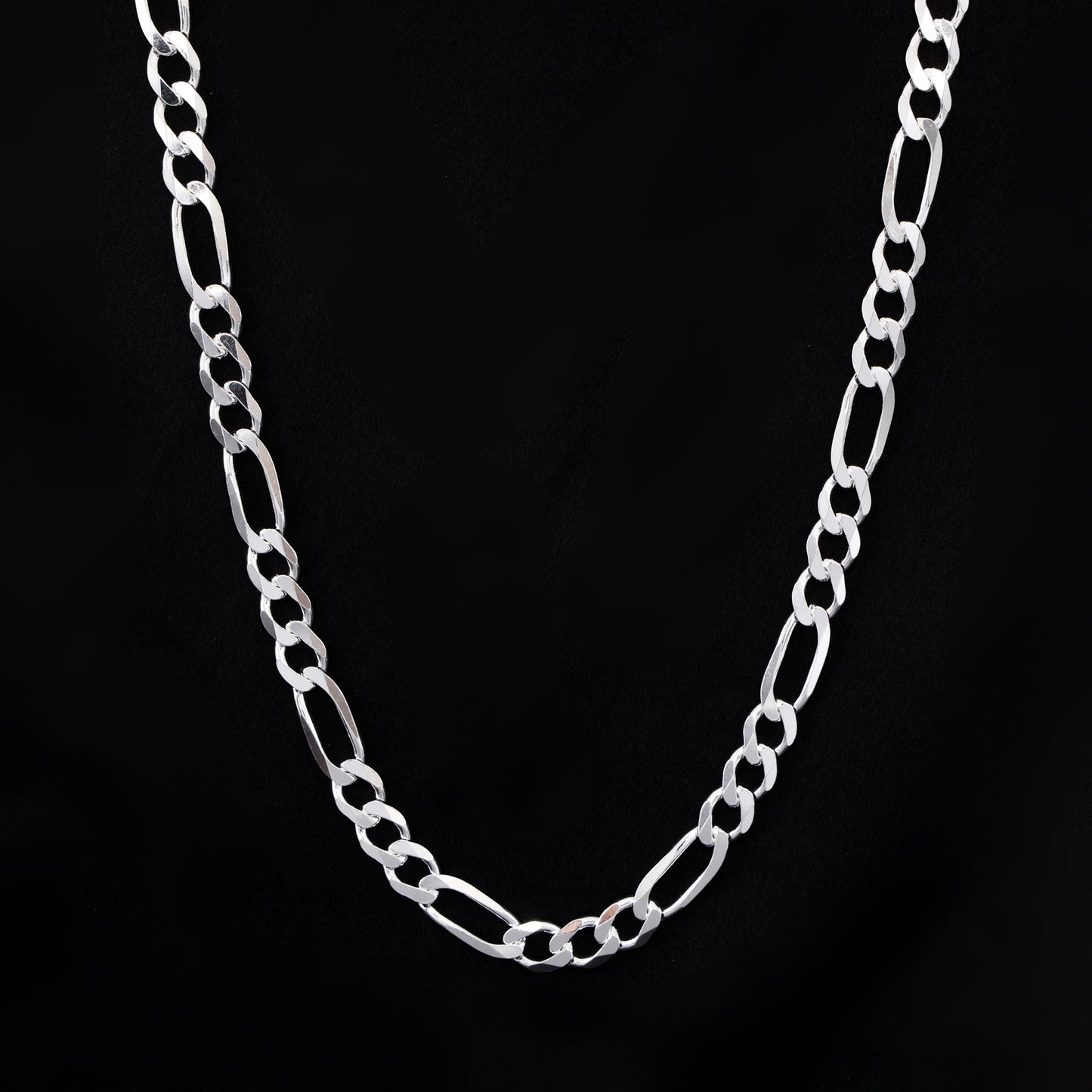 7mm Figaro Chain - 925 Silver