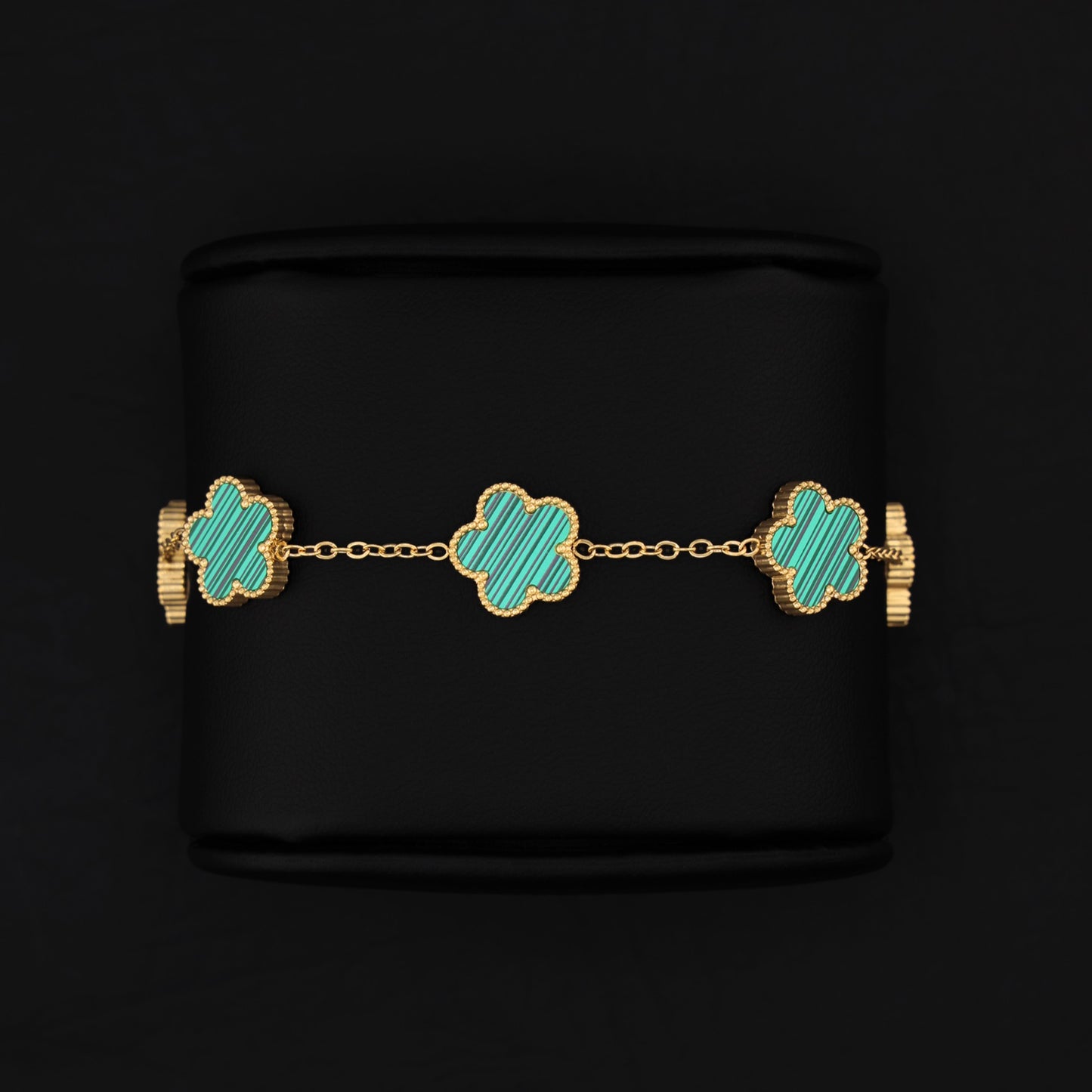 Green Clover Bracelet - Gold