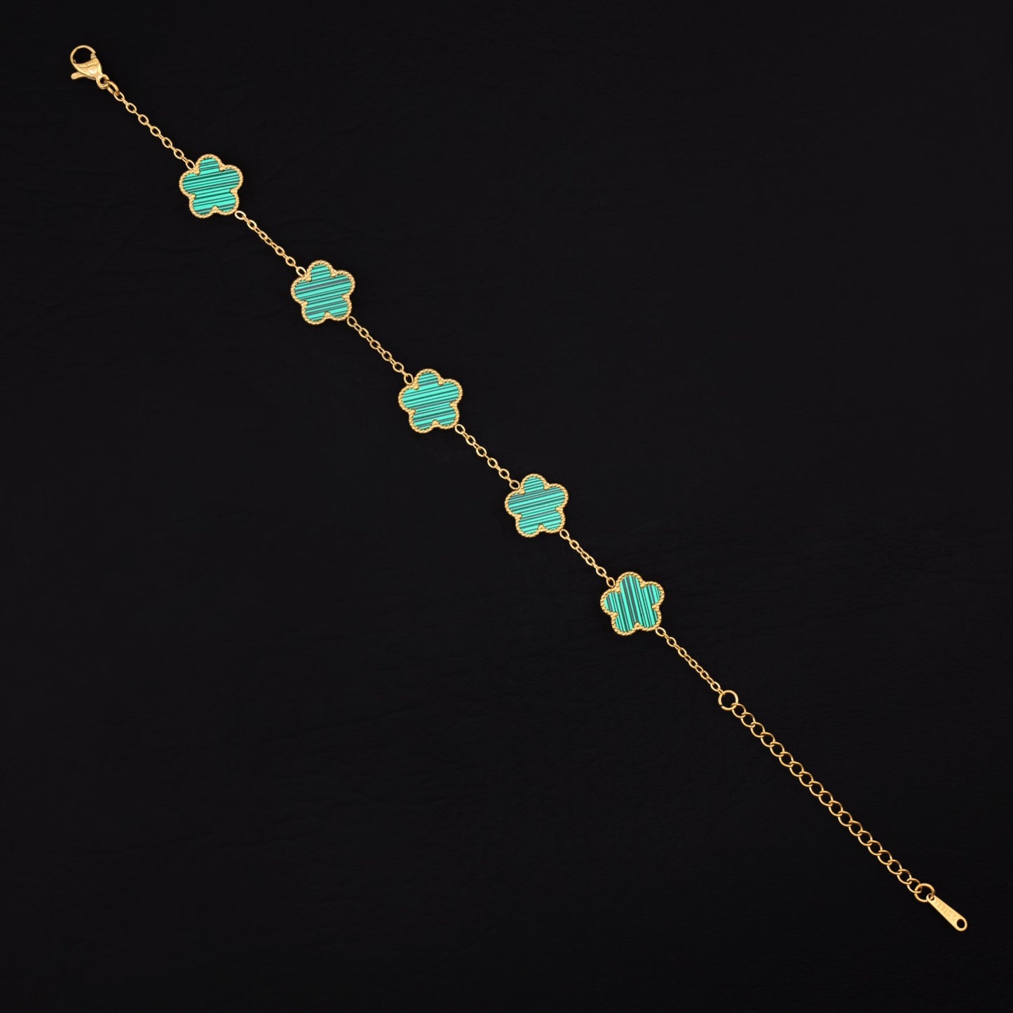 Green Clover Bracelet - Gold