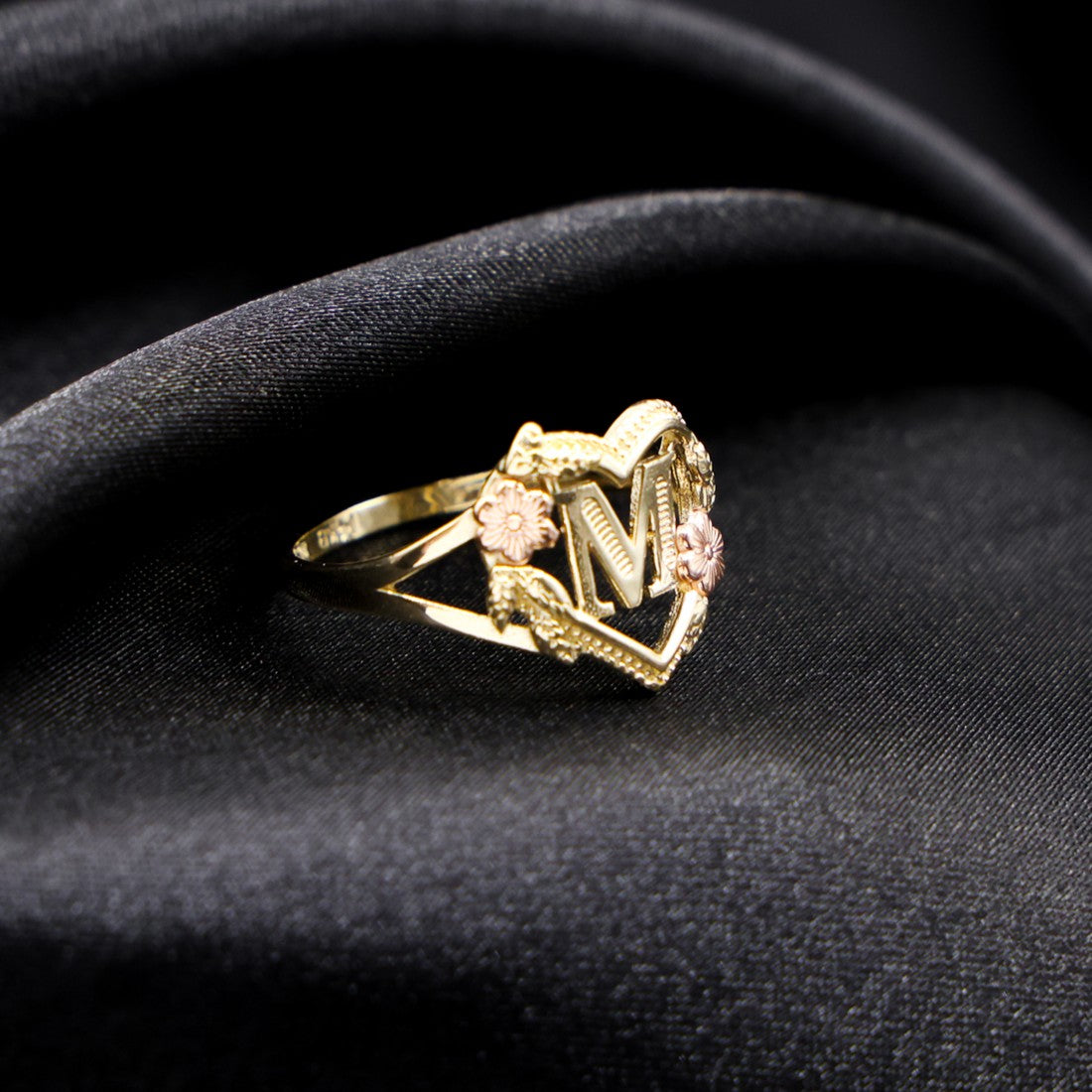 Heart Initial Ring - 14k Gold