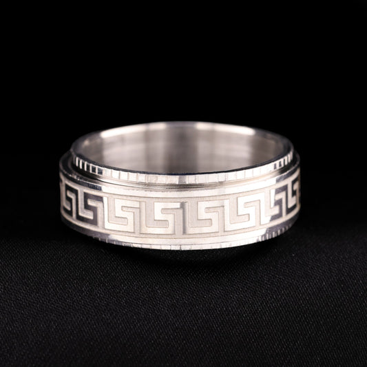 Aztec Spinner Band Ring - Premium 316L Stainless