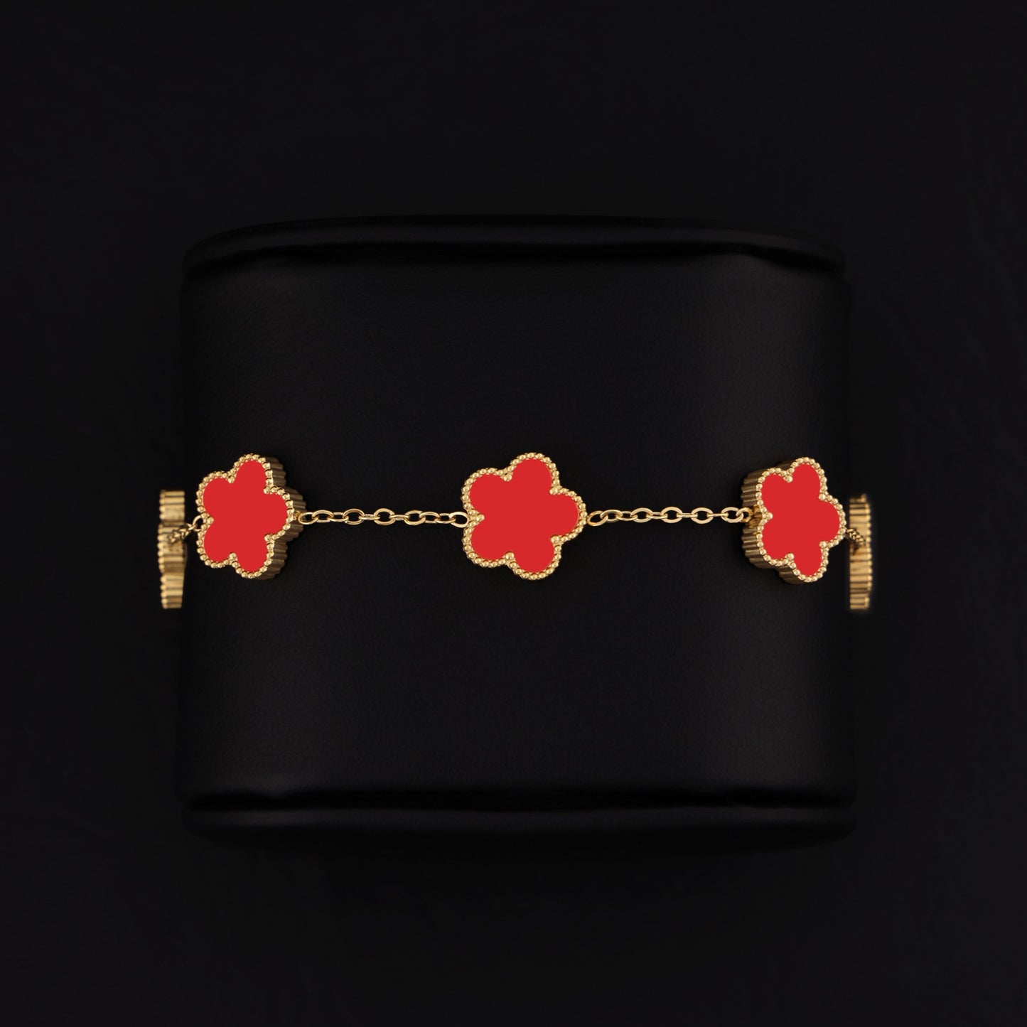 Red Clover Bracelet - Gold