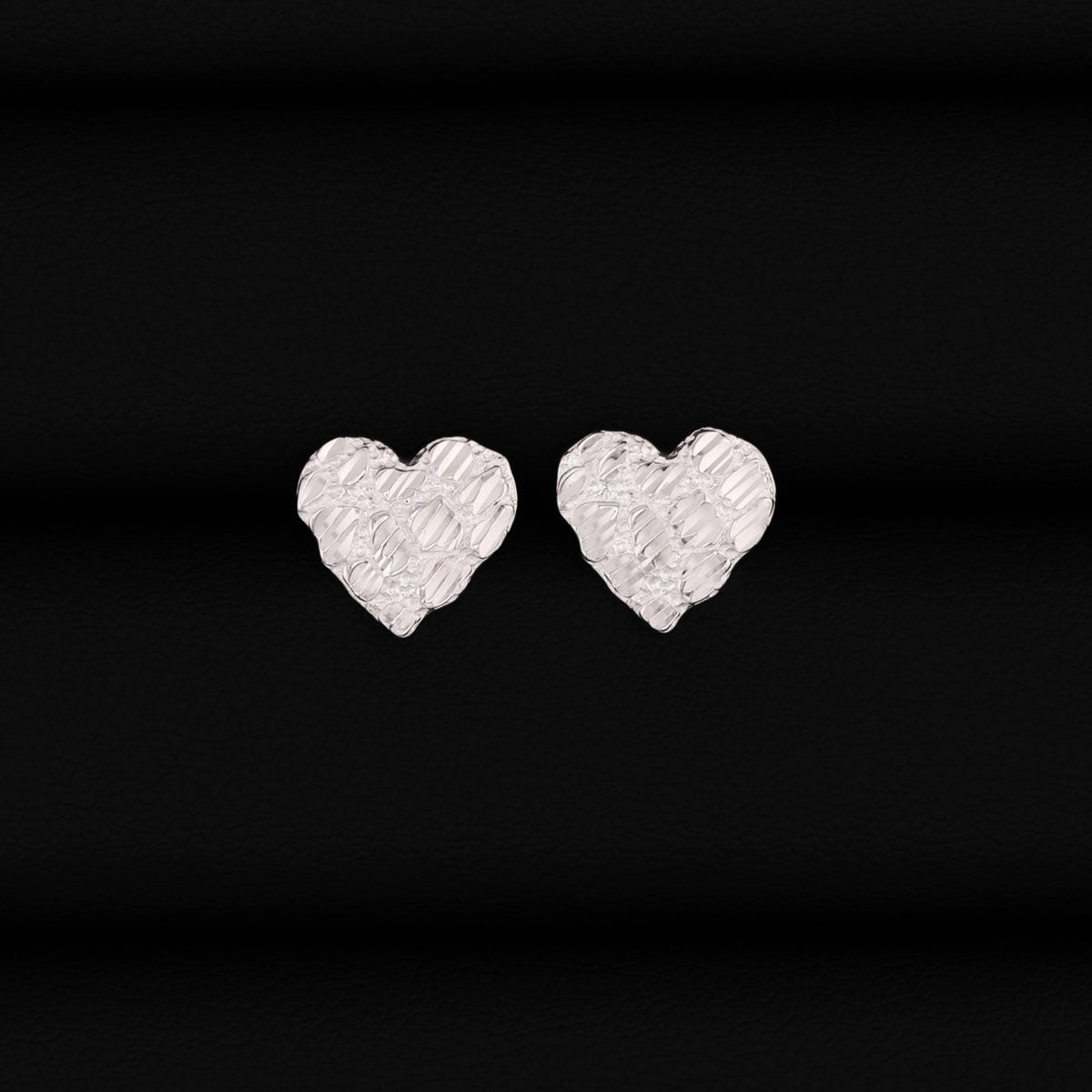 Heart Nugget Earrings - 925 Silver
