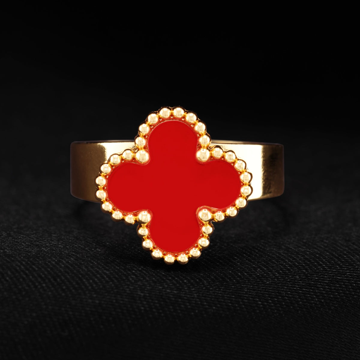 Red Clover Ring - Gold
