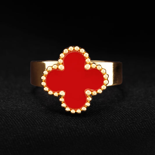 Red Clover Ring - Gold