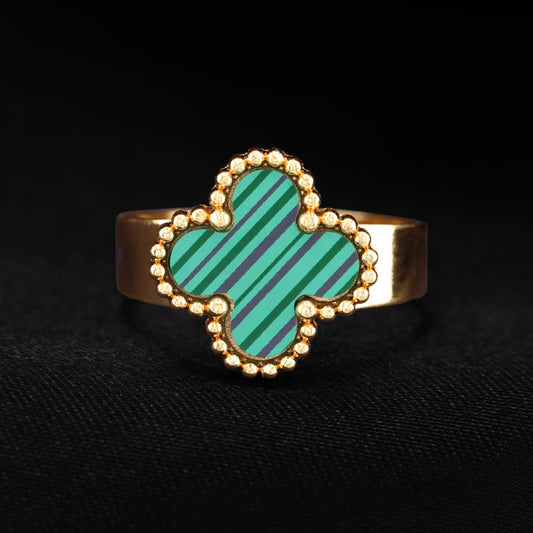 Green Clover Ring - Gold