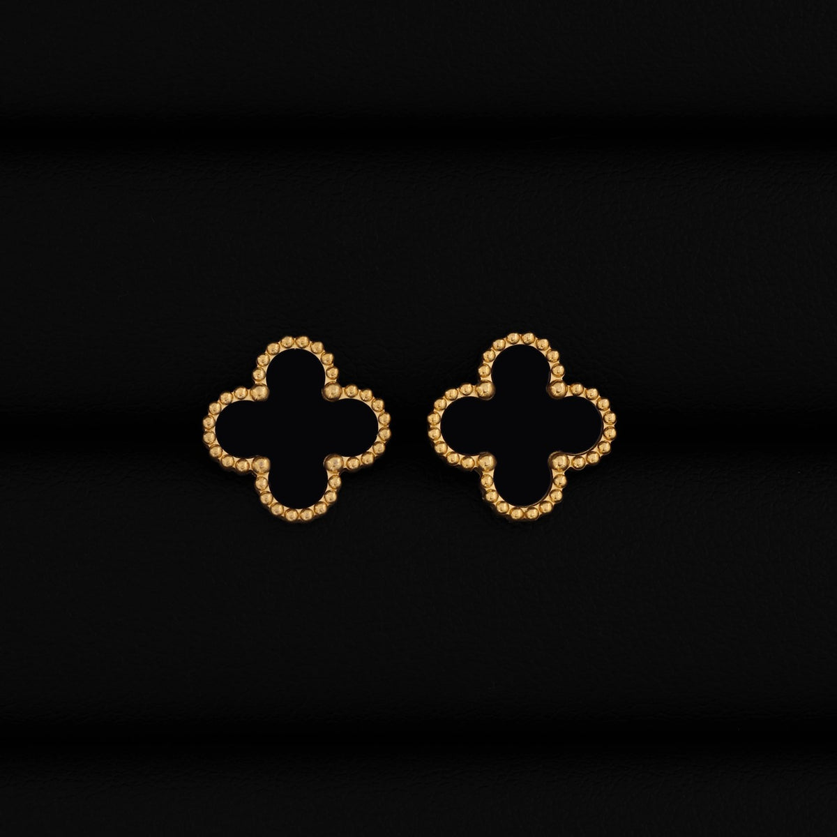 Black Clover Earrings - Gold