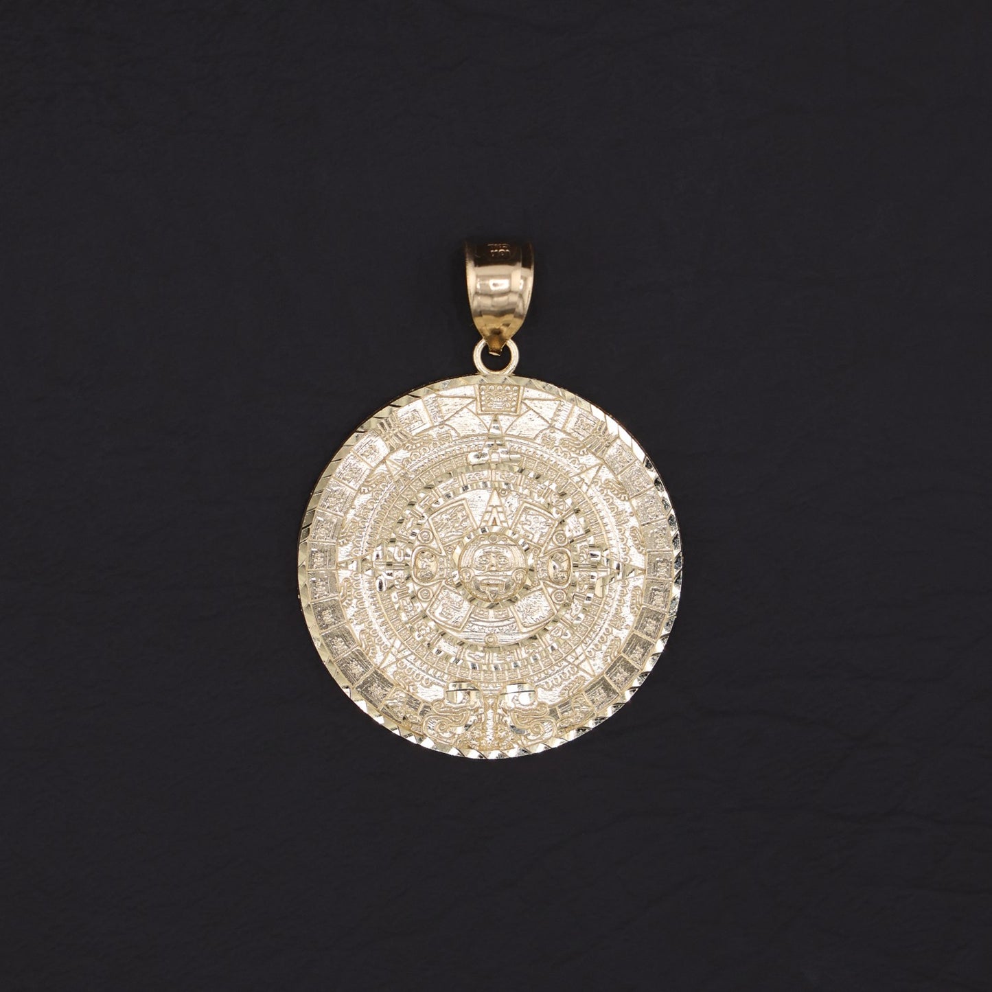Aztec Calendar Pendant - 10k Gold