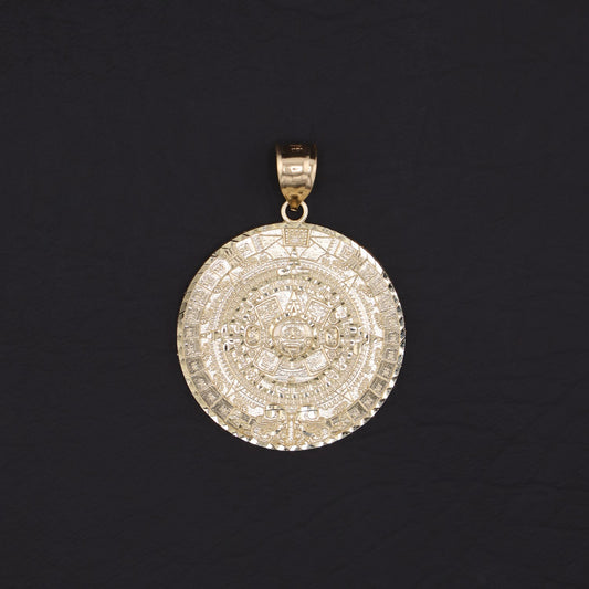 Aztec Calendar Pendant - 10k Gold