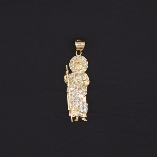 Iced San Judas Pendant - 10k Gold