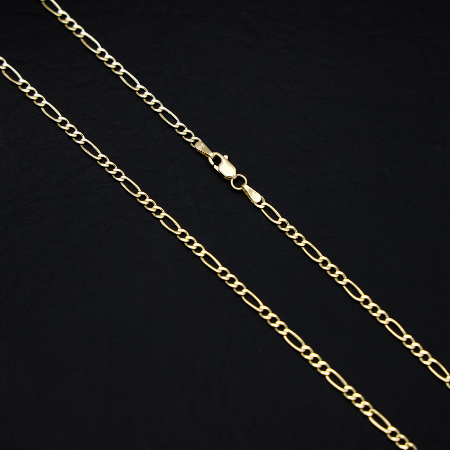 2.5mm Hollow Figaro Necklace - 14k Gold