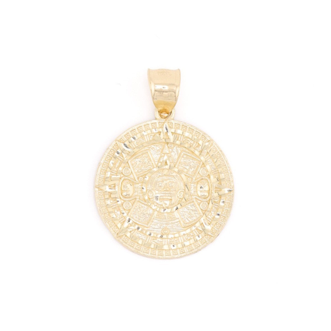 Small Aztec Calendar Pendant - 10k Gold