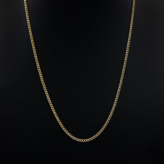 2mm Cuban Necklace - 14k Gold