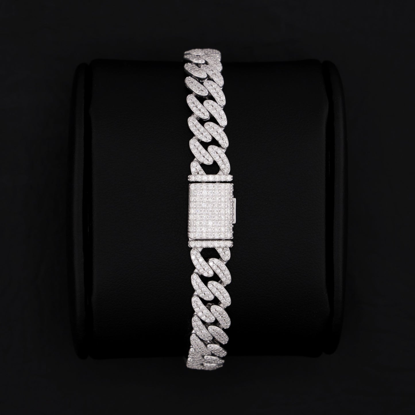 Iced Moissanite Virgin Mary Cuban Bracelet - 925 Silver