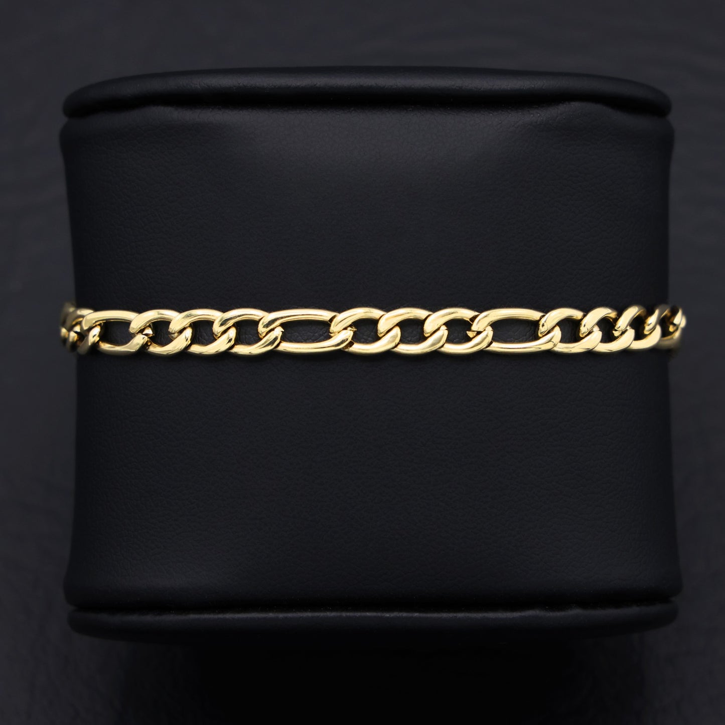 5mm Figaro Bracelet - Gold