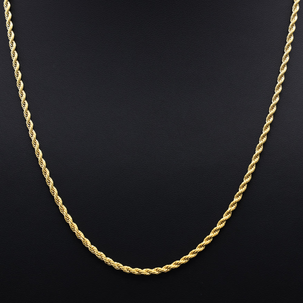 3mm Rope Chain - Gold