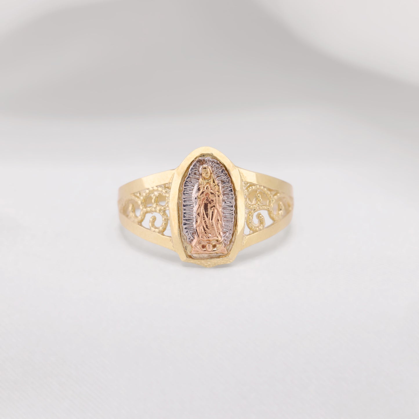 Lady of Guadalupe 3-Tone Ring - 10k Gold