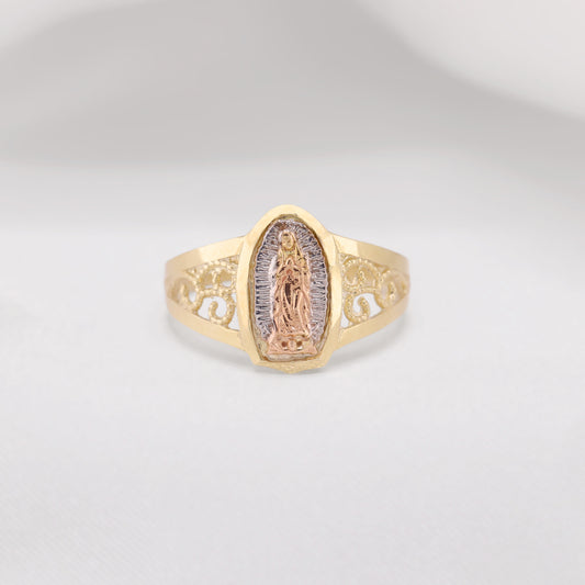 Lady of Guadalupe 3-Tone Ring - 10k Gold