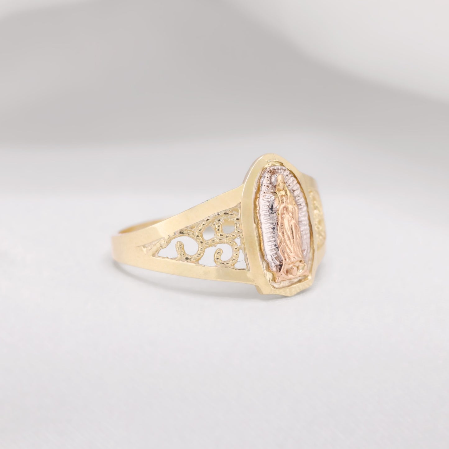 Lady of Guadalupe 3-Tone Ring - 10k Gold