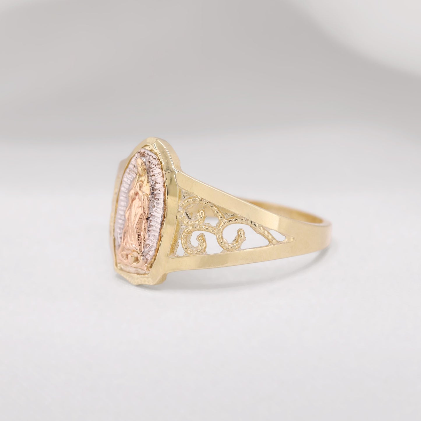 Lady of Guadalupe 3-Tone Ring - 10k Gold