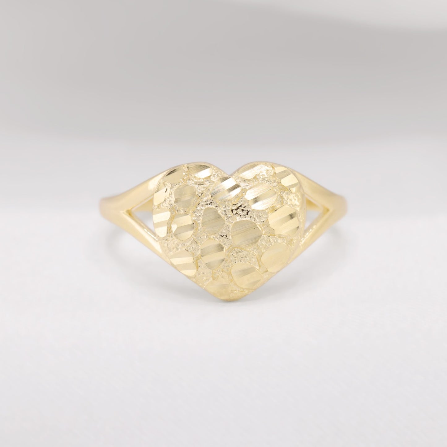 Heart Nugget Ring - Gold over 925 Silver
