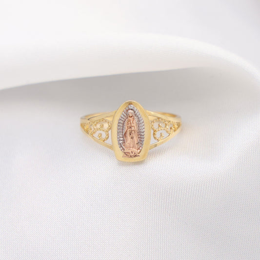 Lady of Guadalupe 3-Tone Ring - 14k Gold