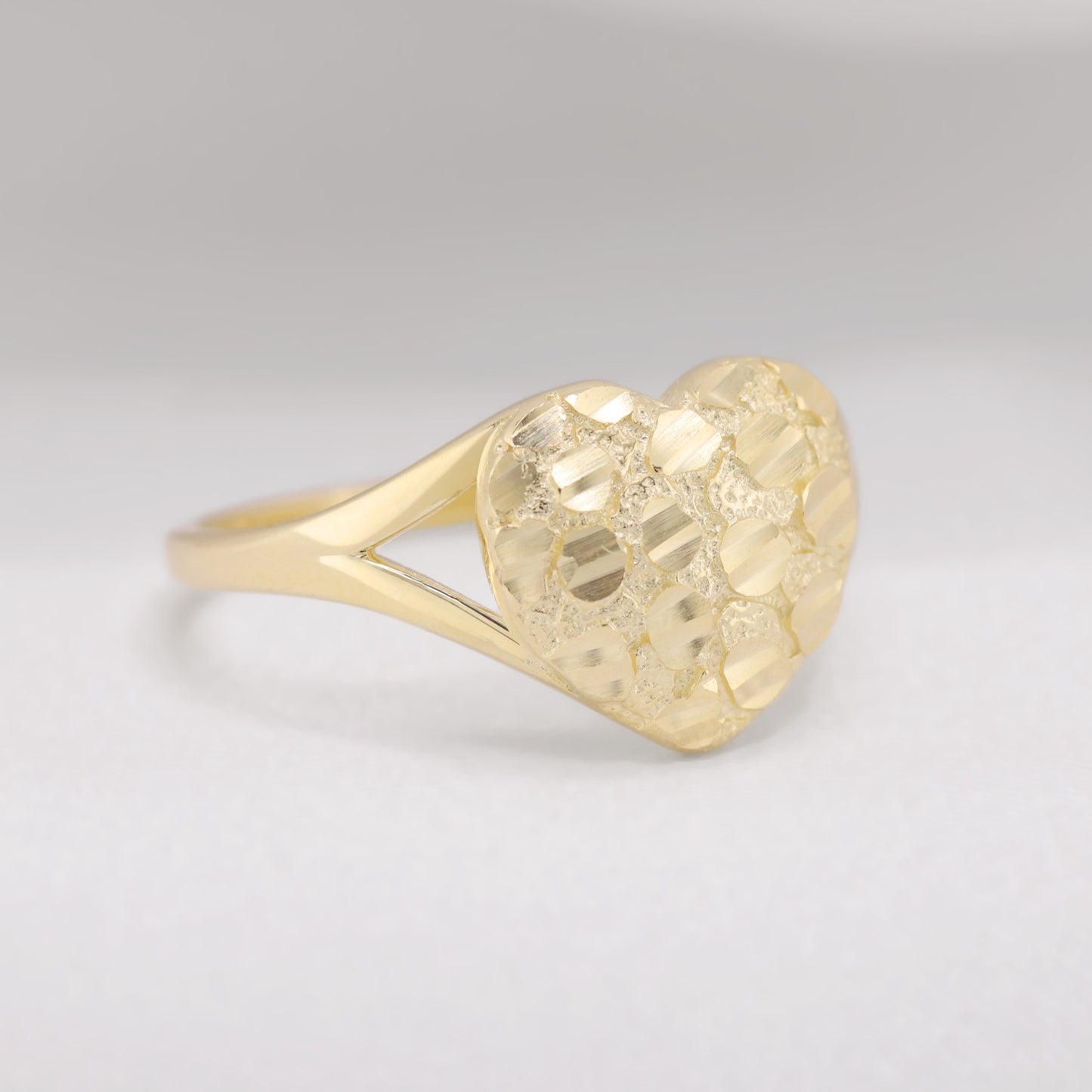 Heart Nugget Ring - Gold over 925 Silver