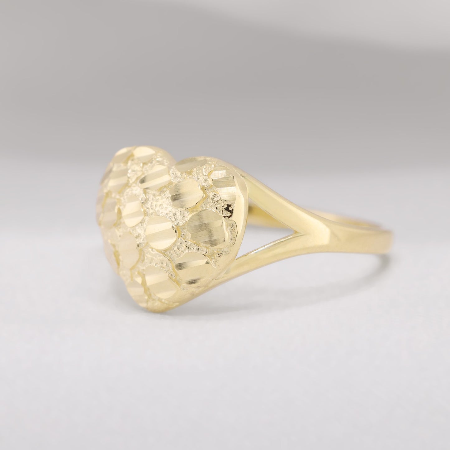 Heart Nugget Ring - Gold over 925 Silver