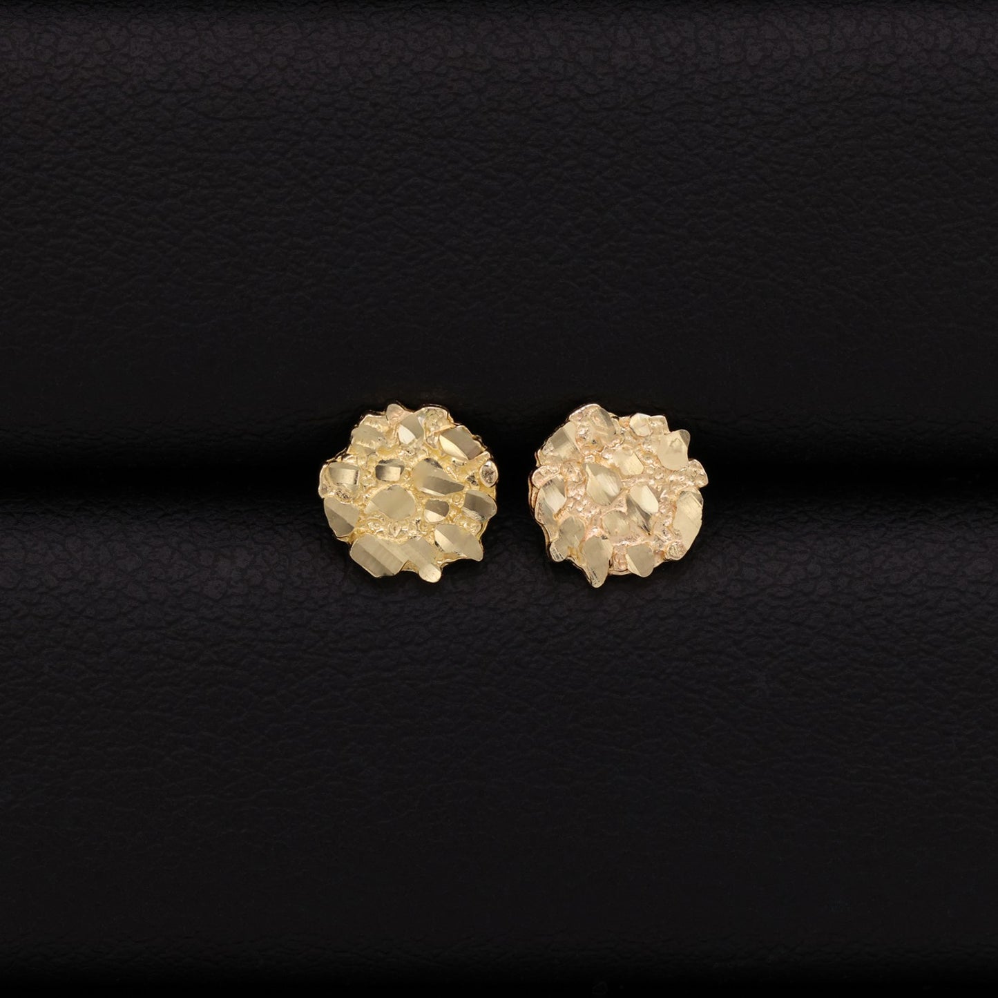 Small Round Nugget Stud Earrings - 10k Gold