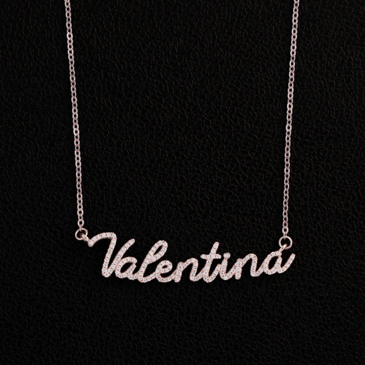 Custom Moissanite Name Necklace - 925 Silver