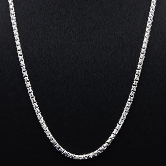 5mm Round Box Chain - 925 Silver